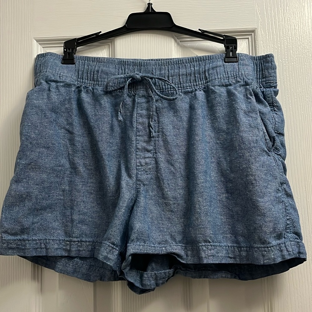 🛍️ Gap | Linen blend elastic waist shorts with drawstring and 4 pockets-size L